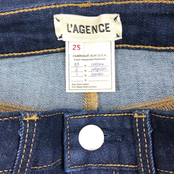 NWT L'AGENCE Piper High Rise Skinny Jeans Button Ankle Dark Wash Denim Size 25 - Picture 14 of 16